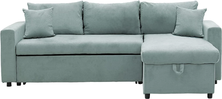 Divan qoshe, shtrat, i kthyeshëm, ngjyrë jeshile mente, 225x148x81 cm