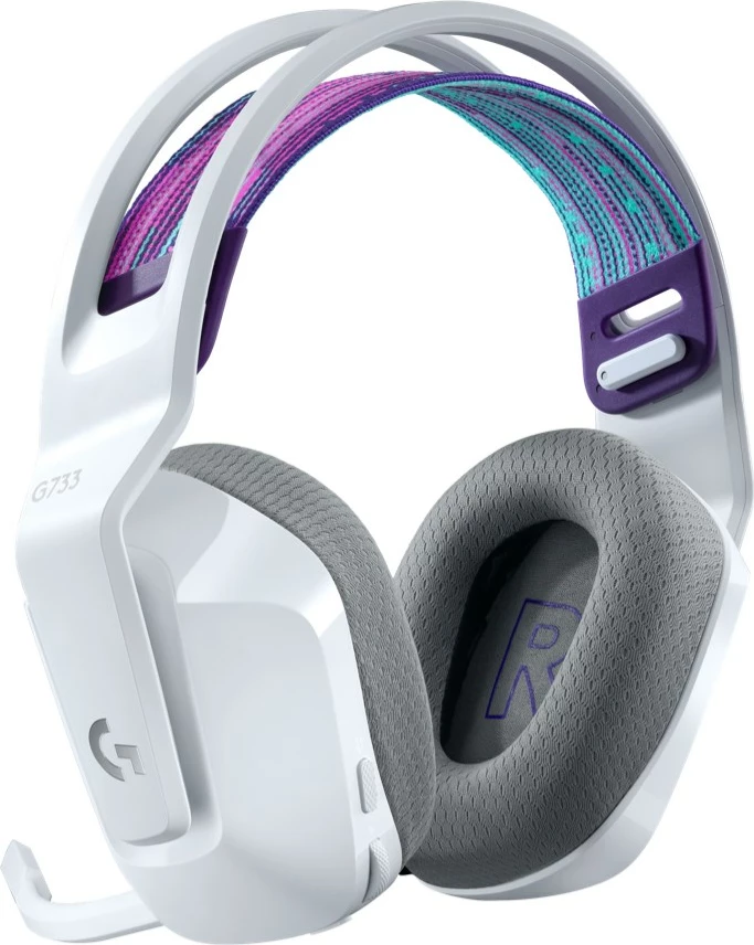 Kufje wireless Logitech G G733, RGB, mikrofon boom, e bardhë