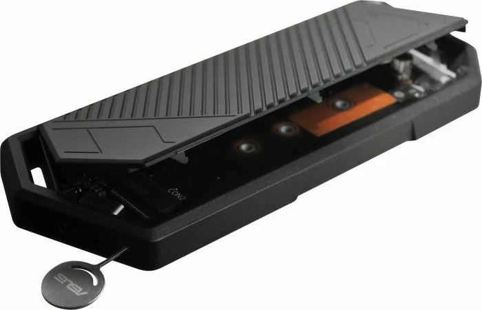 Kasë SSD M.2 NVMe Asus ROG Strix Arion 90DD02H0-M09000 USB-C USB 3.2 Gen 2 10Gbps, e zezë