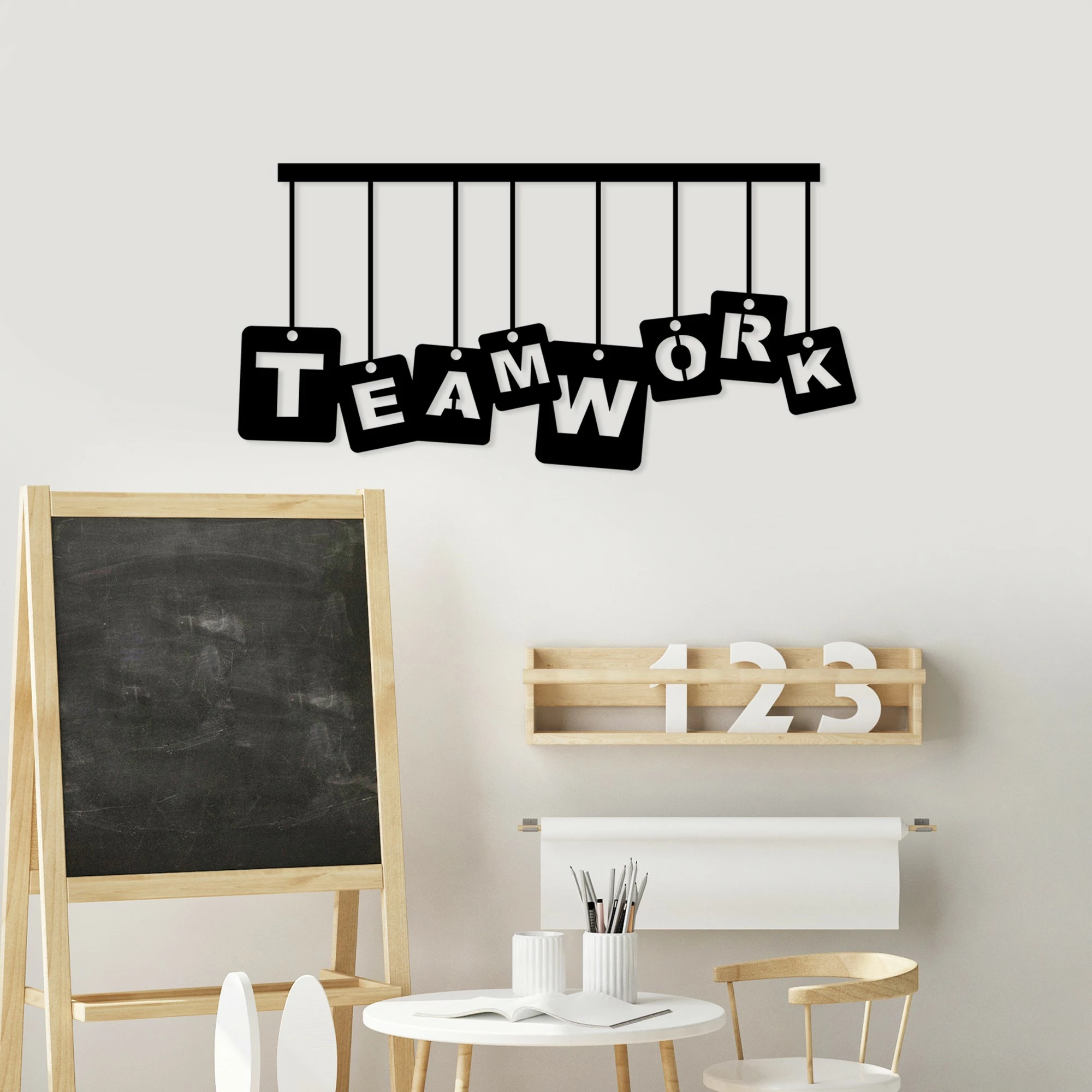 Aksesor dekorativ metalik për mur, Wallity, Teamwork