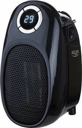Termoventilator prizë Adler AD 7726, 1500 W, qeramik, timer 12 h, ekran LED, i zi