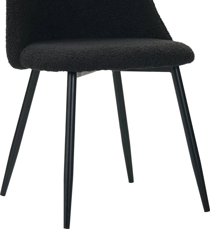 Karrige Giselle, stof bouclé, ngjyrë e zezë, 51x52x82cm