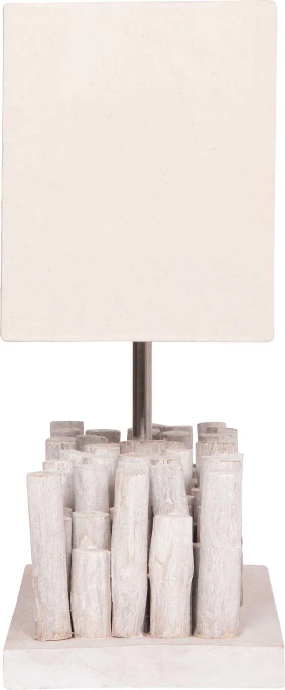 Llambë tavoline Twiggy, dru bregdeti, kapak i bardhë, FH4426, 50.5x16.5x40cm