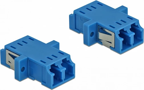 Kuplues fibër optike DeLOCK LC Duplex, Female-Female, Single-Mode, 2 copë, blu