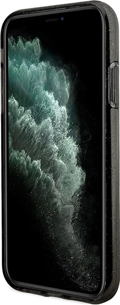 Mbështjellës Karl Lagerfeld KLHCN61HNKCTGK për iPhone 11/XR 6.1", Glitter, i zi