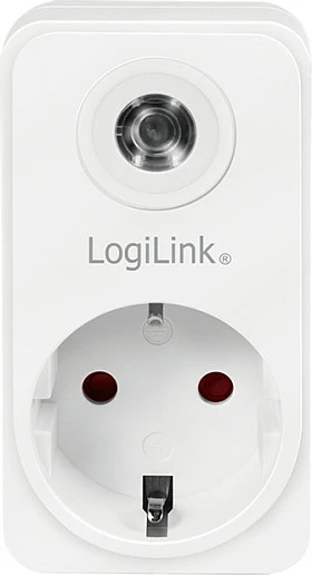 Adapter prize LogiLink PA0263, Schuko Type F, sensor drite, 1 dalje, 16A 3600W, i bardhë