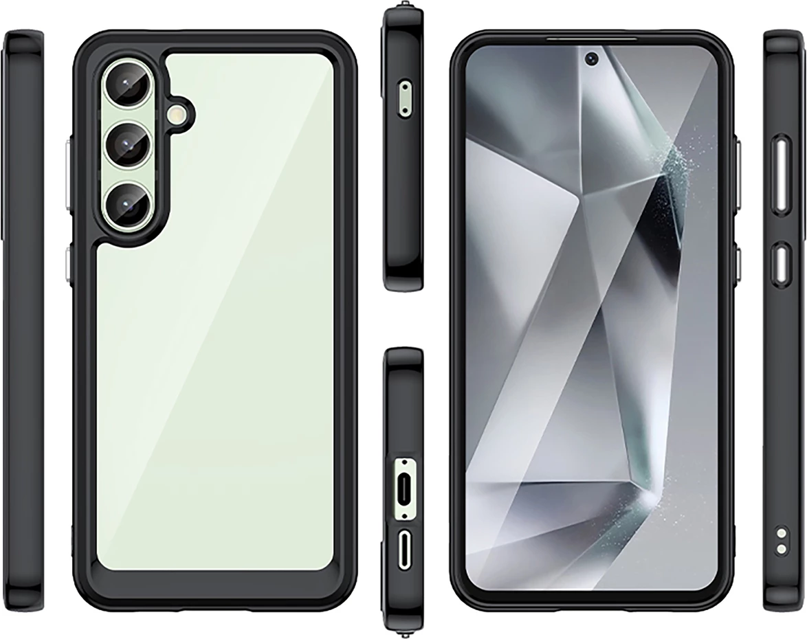 Mbështjellës Hurtel Outer Space Case për Samsung Galaxy S24 FE, TPU/PC, i zi