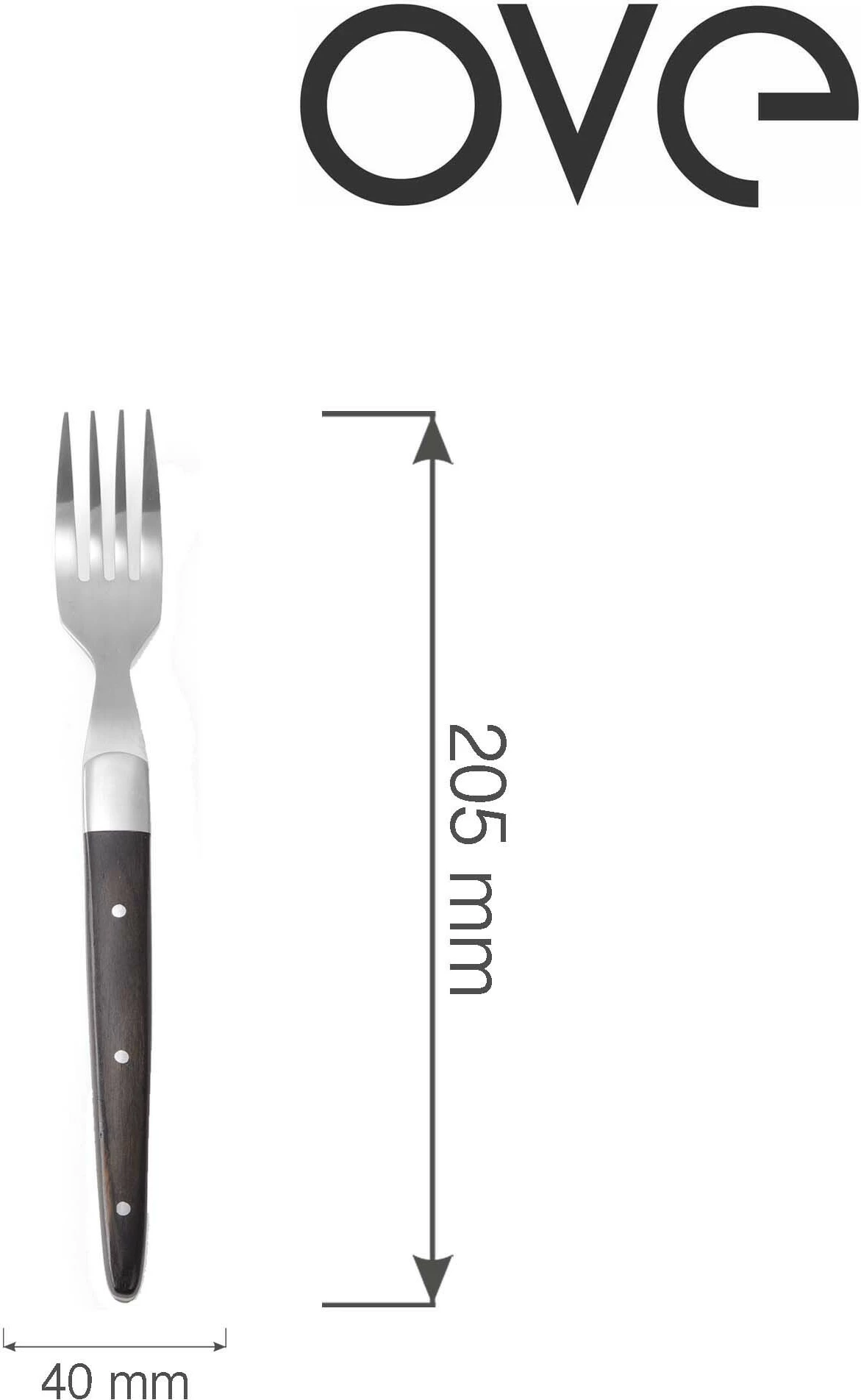 pirun bifteku OVE Corfu 205 mm dorezë Pakkawood set 6 copë