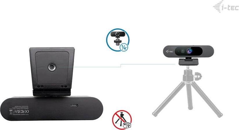 Webcam i-tec SOLOMON PRO 900, 4K UHD, 8.29MP, 30fps, USB, me shutter privatësie, e zezë