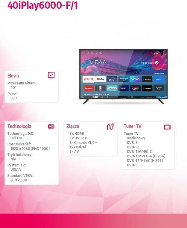 Televizor LED Allview 40iPlay6000-F/1, 40", Full HD, Smart TV, i zi