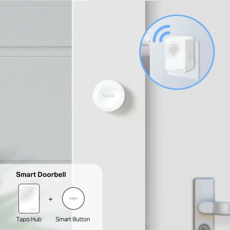 Buton smart TP-Link Tapo S200B, kontroll skenash dhe pajisjesh Tapo, pa tel, i bardhë