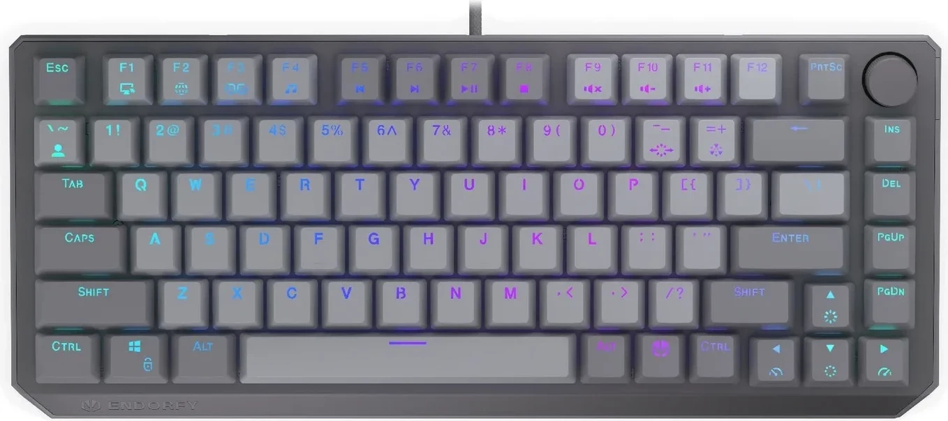 Tastierë mekanike Endorfy Thock V2 75%, RGB, Hot-Swap, gri