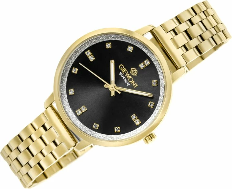 Orë dore për femra Giewont GW7370-B4, e zezë dhe e artë