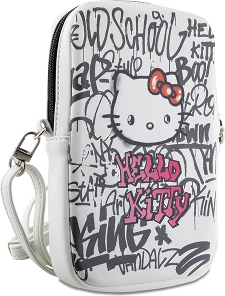 Çantë Hello Kitty Graffiti Kitty Head, lëkurë artificiale, e bardhë