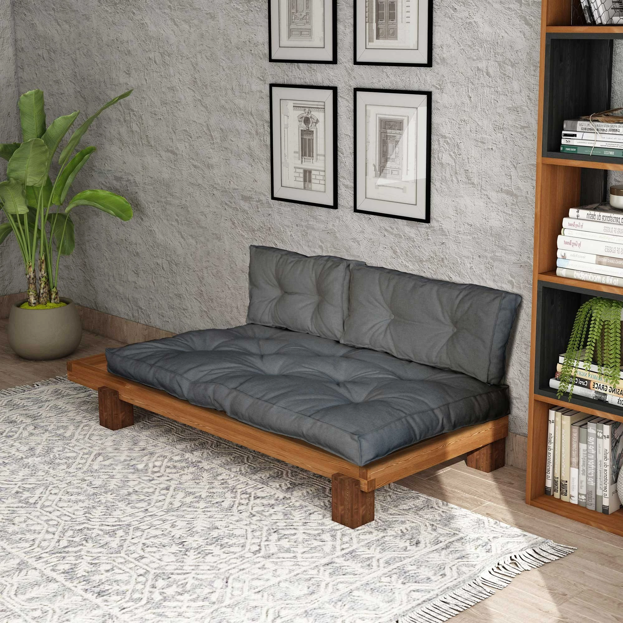 Lounge Atelier del Sofa, ngjyrë teak dhe gri, CPT8312-200
