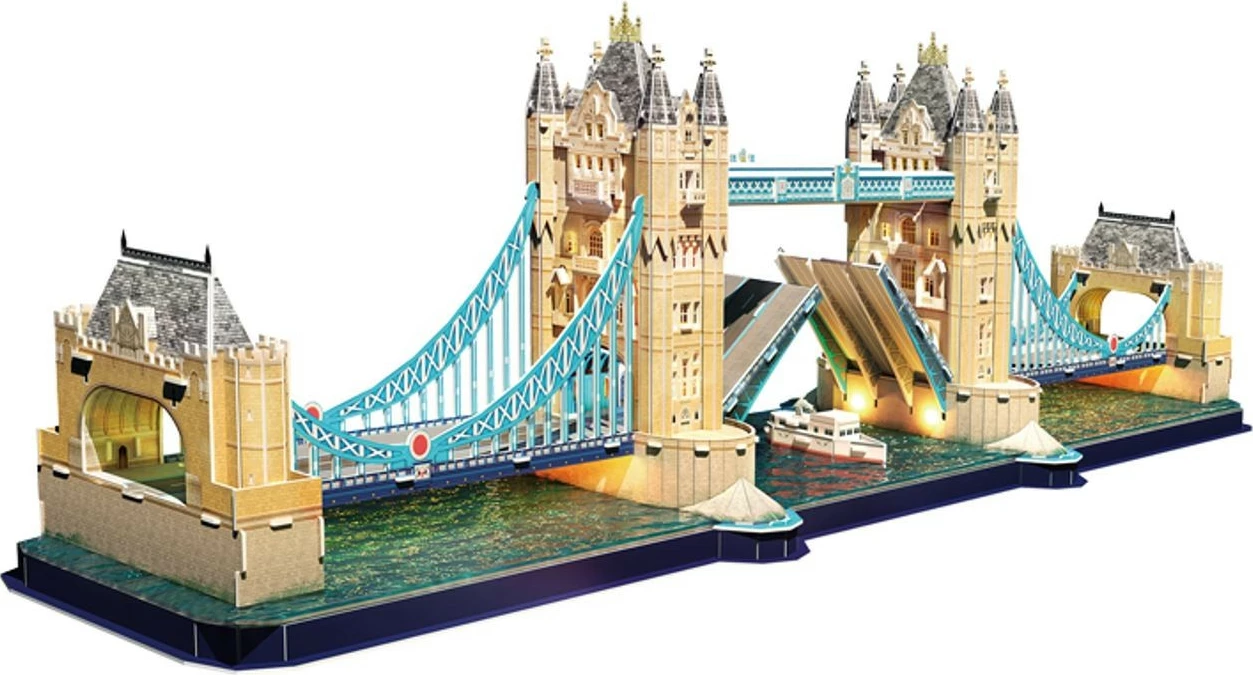 Puzzle 3D Cubic Fun Tower Bridge me LED, 222 pjesë