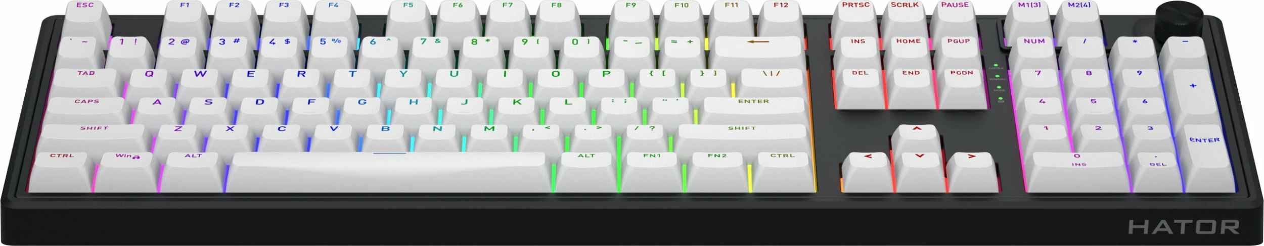 Tastierë mekanike wireless Hator Skyfall 100 HTK3100, Aurum Lemon Linear, RGB, US layout, 100%, e bardhë