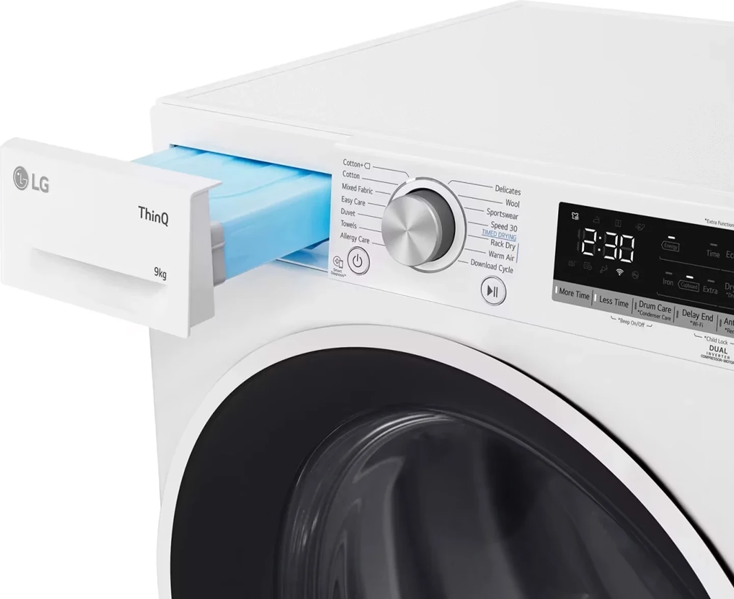 Tharëse rrobash LG RH90V5AV6N 9 kg Dual Inverter Heat Pump, e bardhë