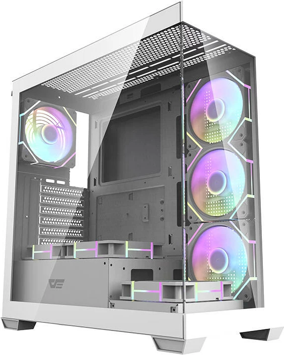 Kasë Darkflash DS900 me 7 ventilatorë ARGB, e bardhë
