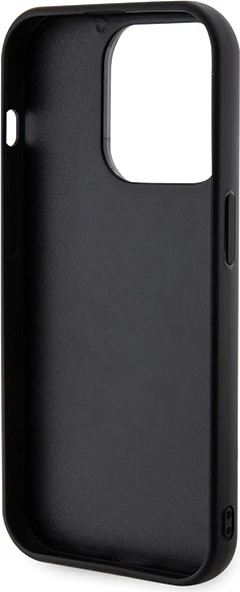 Mbështjellës Karl Lagerfeld 3D Rubber Glitter Logo për iPhone 15 Pro, i zi