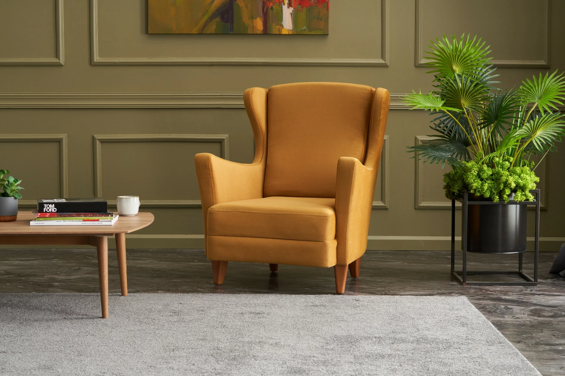 Karrige Wing Lola, ngjyrë ari, Atelier del Sofa