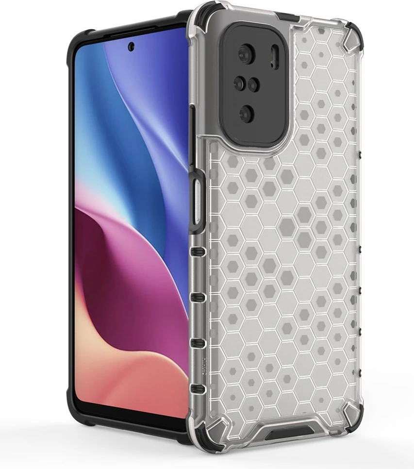 Mbështjellës telefoni Hurtel Honeycomb Case armor për Xiaomi Redmi K40 Pro+, K40 Pro, K40, Poco F3, kaltër