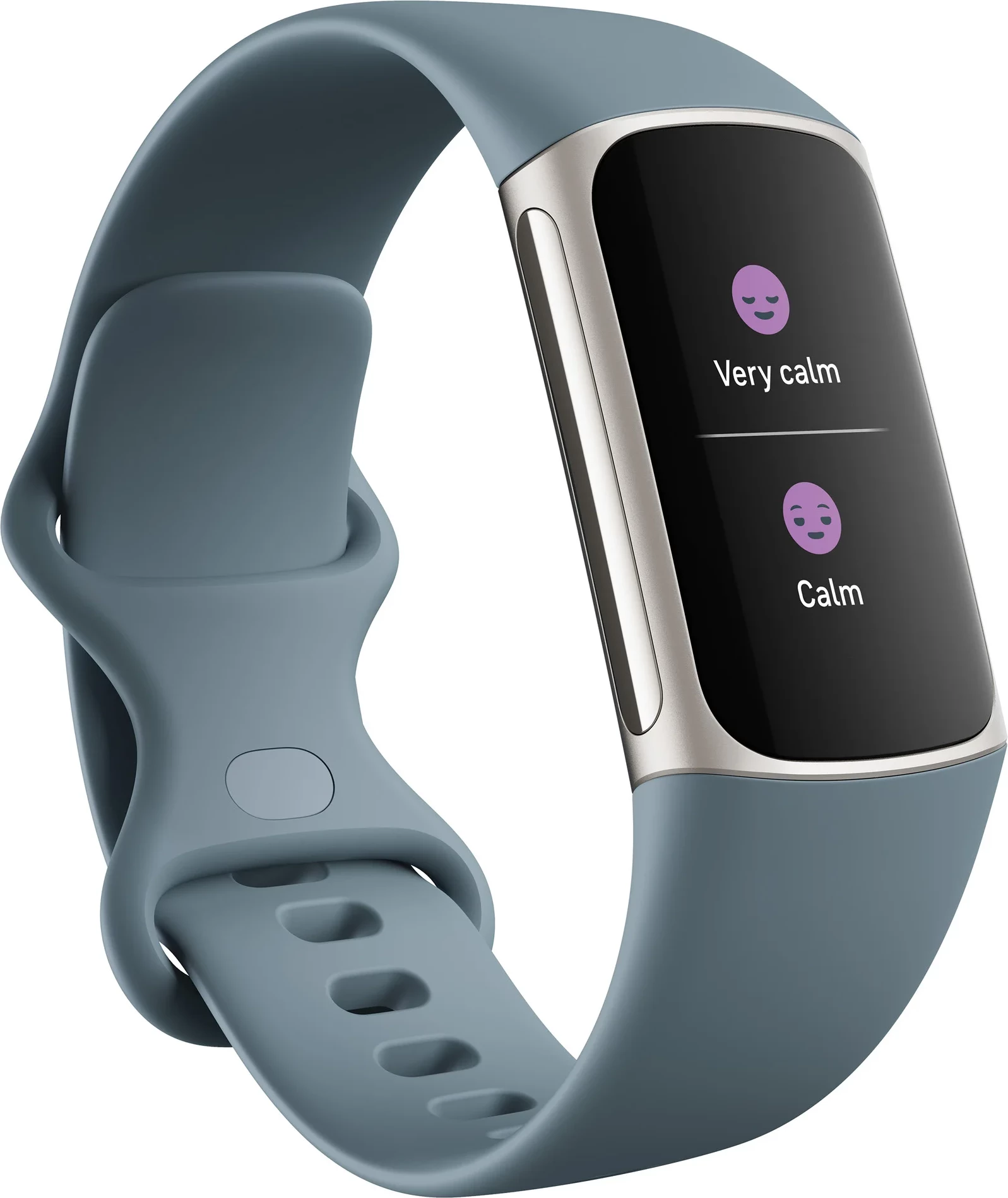 Smartwatch Fitbit Charge 5 FB421SRBU me GPS, NFC, SpO2, rezistent në ujë 50m, bateri deri 7 ditë, Platinum/Mineral Blue