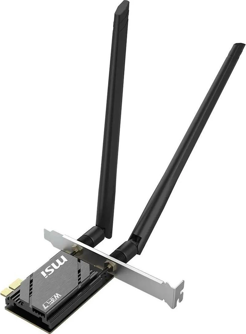 Kartë rrjeti MSI HERALD BE6500, WiFi 7 PCIe, Bluetooth 5.4, tri-band, e zezë