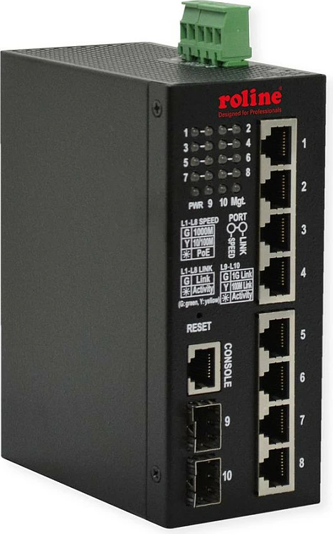 Switch rrjeti ROLINE 21.13.1131, managed L2, 8x Gigabit PoE, 2x SFP, i zi