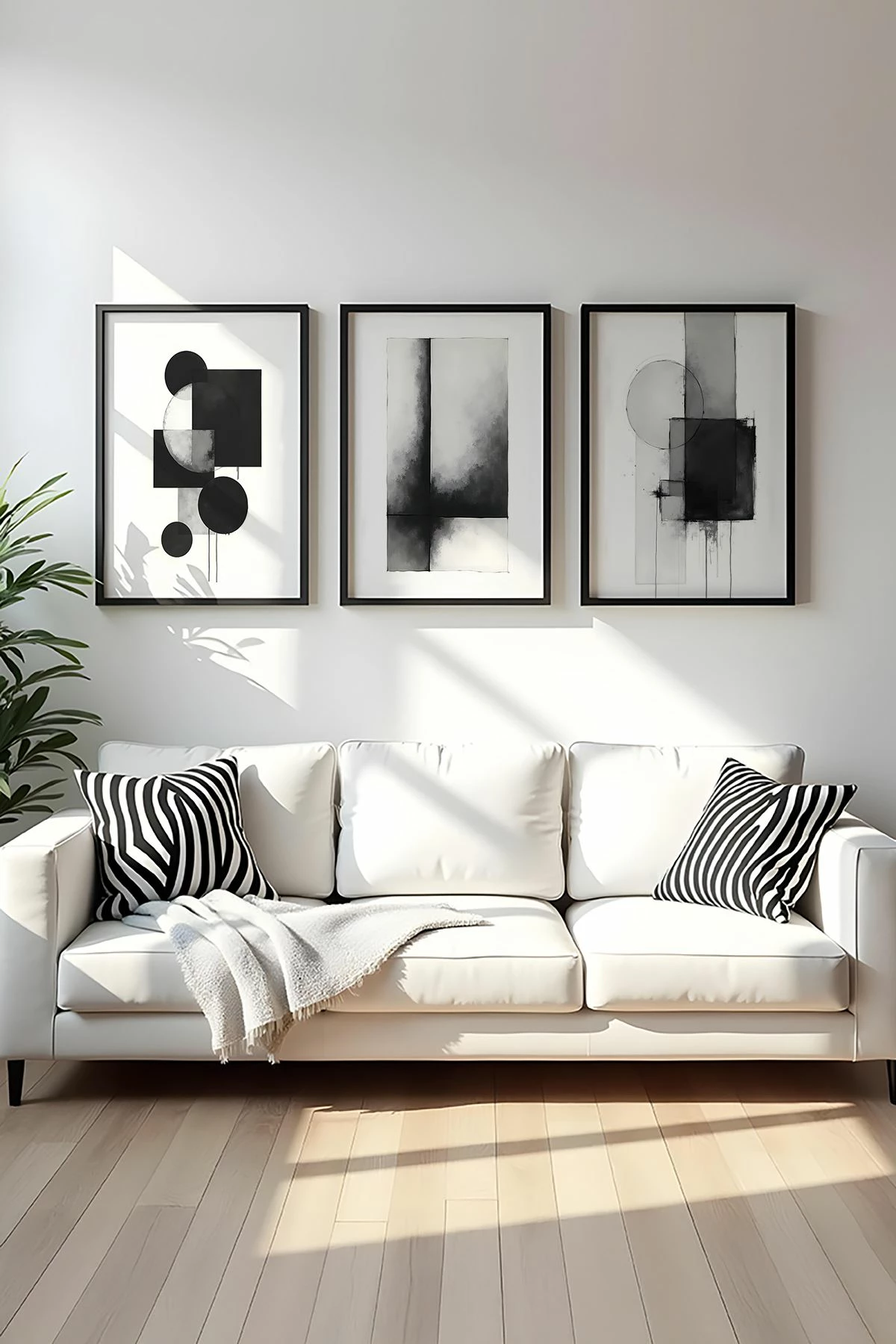 Set pikturash dekorative me kornizë, MDF, 3 copë, Wallity, Huhu432, 50x70cm