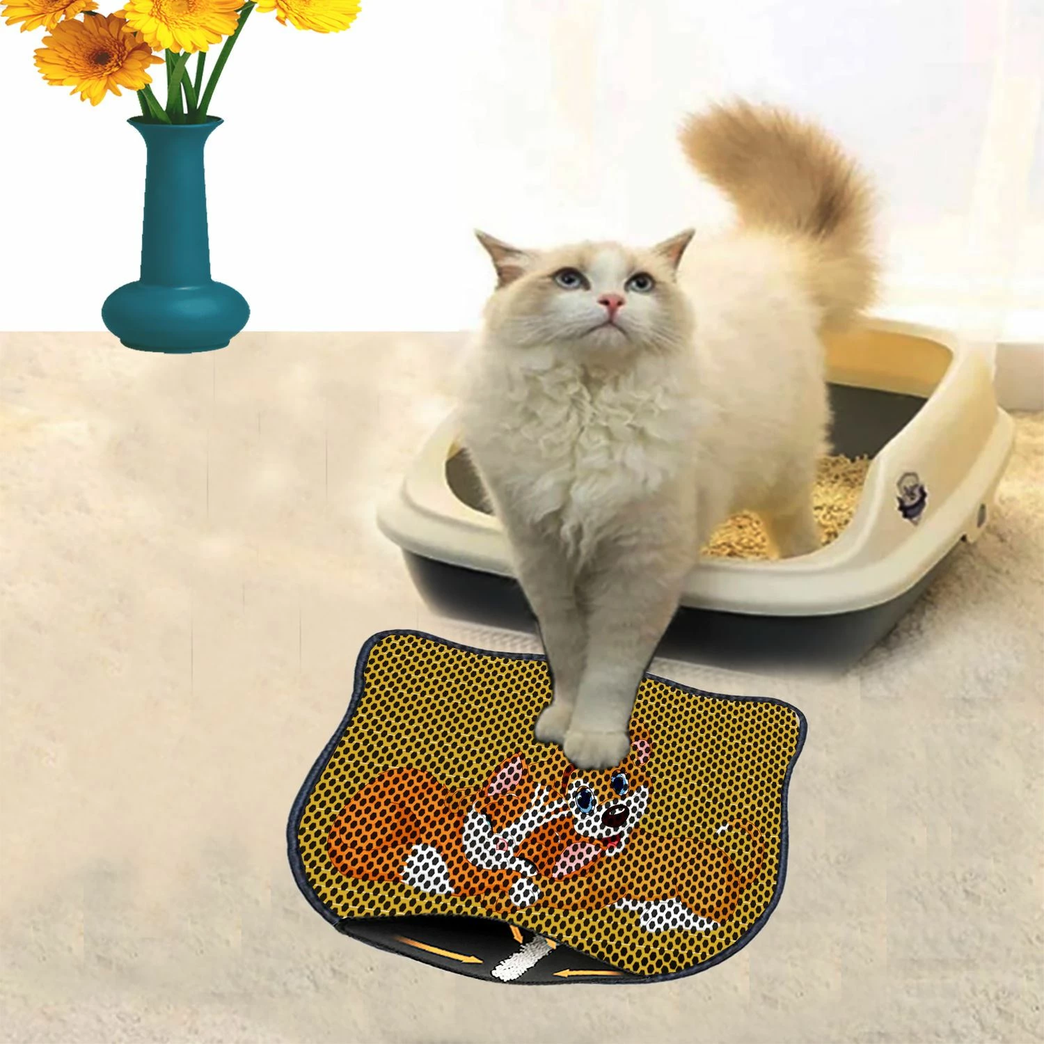 Tapet për rërë mace, shumëngjyrësh, Paws & Whiskers, Kdkafa0021, 40x50cm
