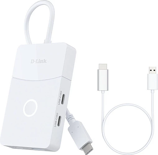 Hub USB-C D-Link DUP-501, 5-në-1, HDMI, USB-A, 2x USB-C, 5Gbps, 100W, i bardhë