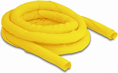 Mëngë e thurur mbrojtëse për kabllo DeLOCK, 2 m, 16 mm, vetë-mbyllëse, rezistente -50 deri 150°C, e verdhë