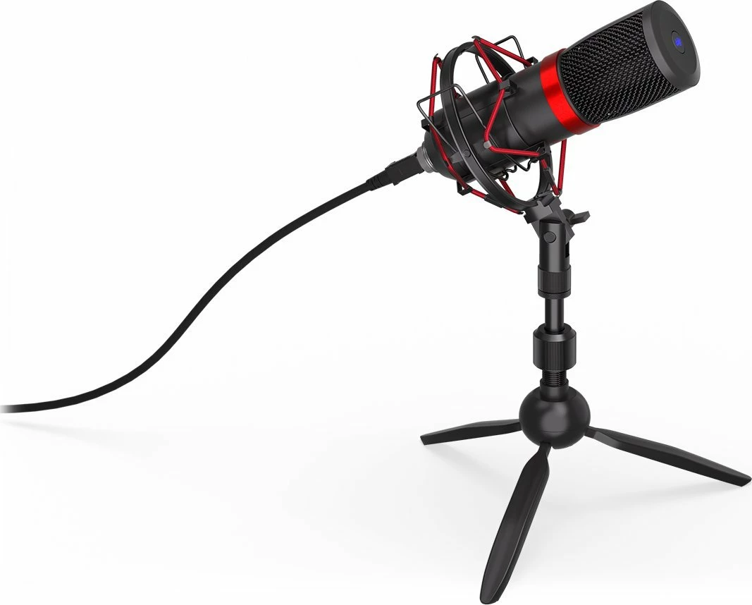 Mikrofon Endorfy Solum Streaming T EY1B003, USB, kardioid, me tripod, zi/kuqe