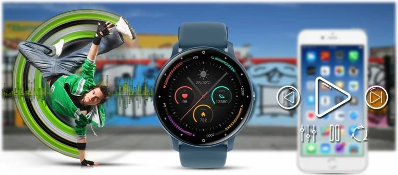 Smartwatch Gravity unisex, zi/kaltër