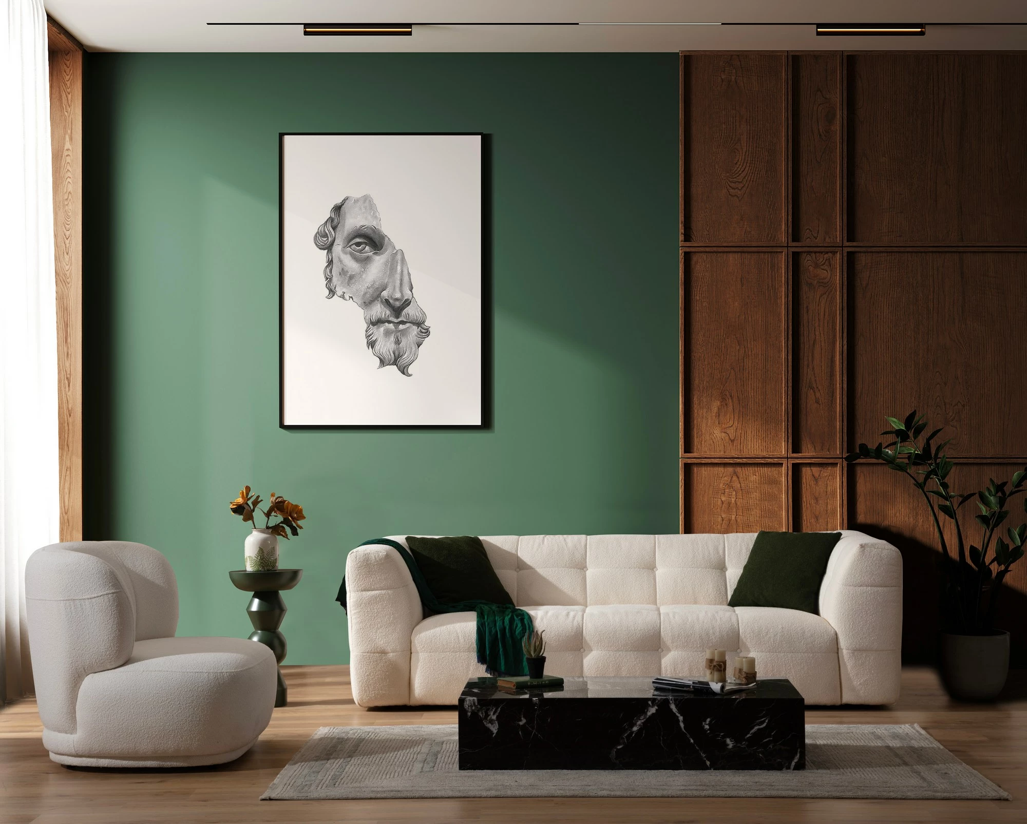 Divan treshe Atelier del Sofa, Cady, bezhë