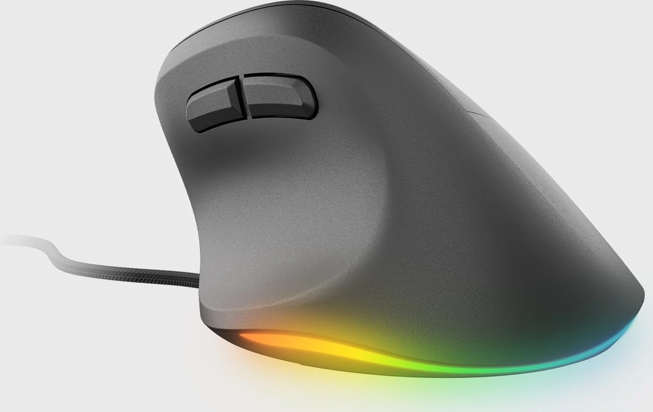 Maus Natec Crake 2 Pro NMY-2272 12800 DPI, me kabllo USB, vertikal, 6 butona, RGB, i zi