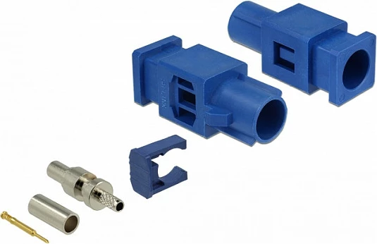 Konektor RF DeLOCK 89757 FAKRA C mashkull, kontakte të arta, blu/ari