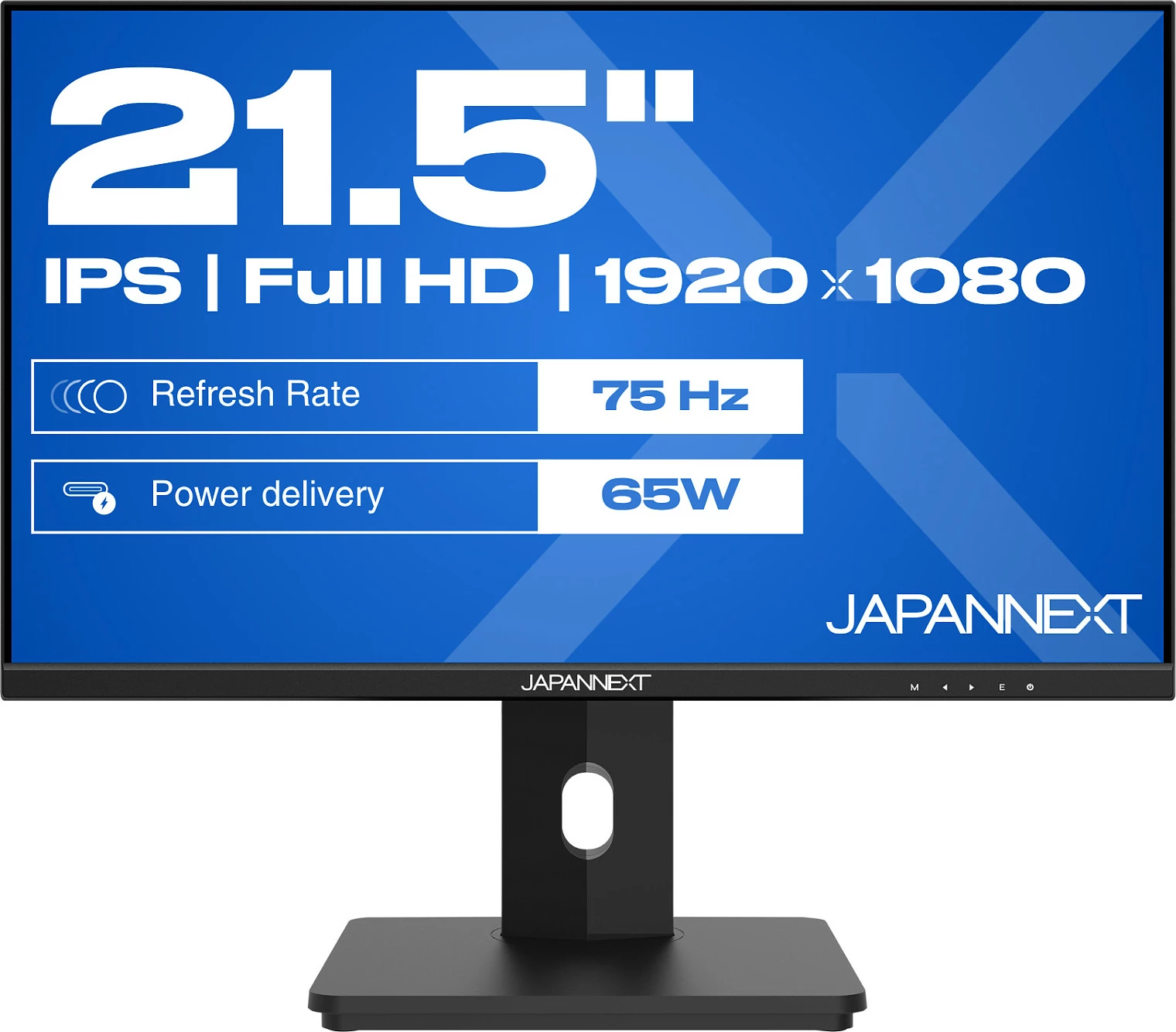 Monitor JAPANNEXT JN-I215FLFHSP-C65W, 21.5", Full HD, IPS, USB-C 65W, KVM, e zezë