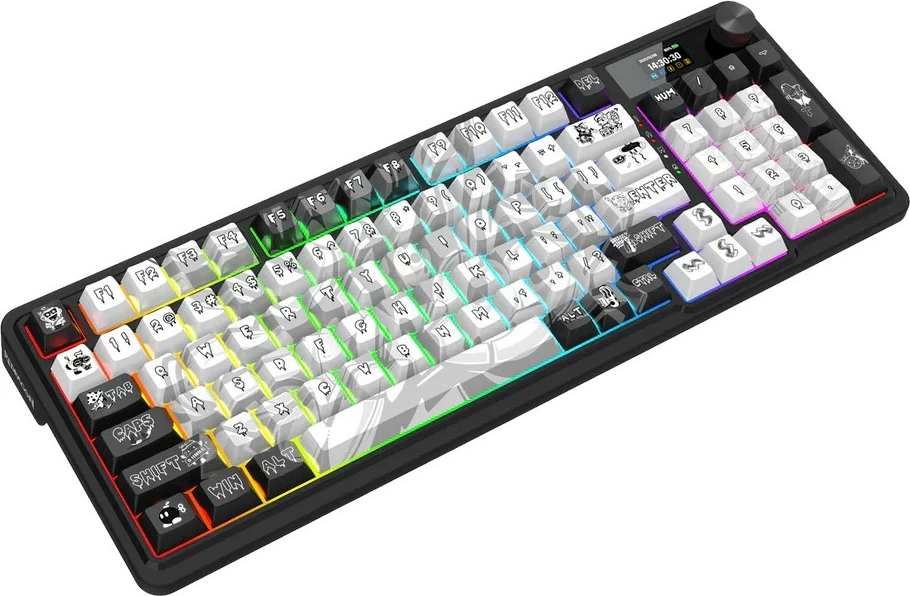 Tastierë mekanike Redragon K719GF-RGB-PRO Artemis Pro, 96%, RGB, wireless/wired, bardhë-zi