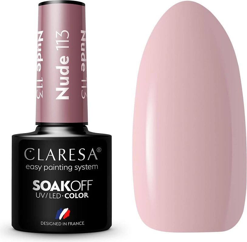 Llak për thonj Claresa Soak Off UV/LED Nude Hybrid 113 për femra, 5g