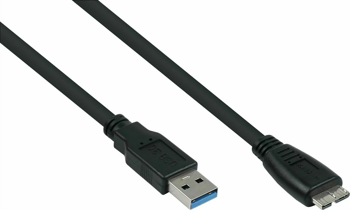 Kabllo USB 3.0 Kabelmeister A–Micro B UL, 1.8 m, e zezë