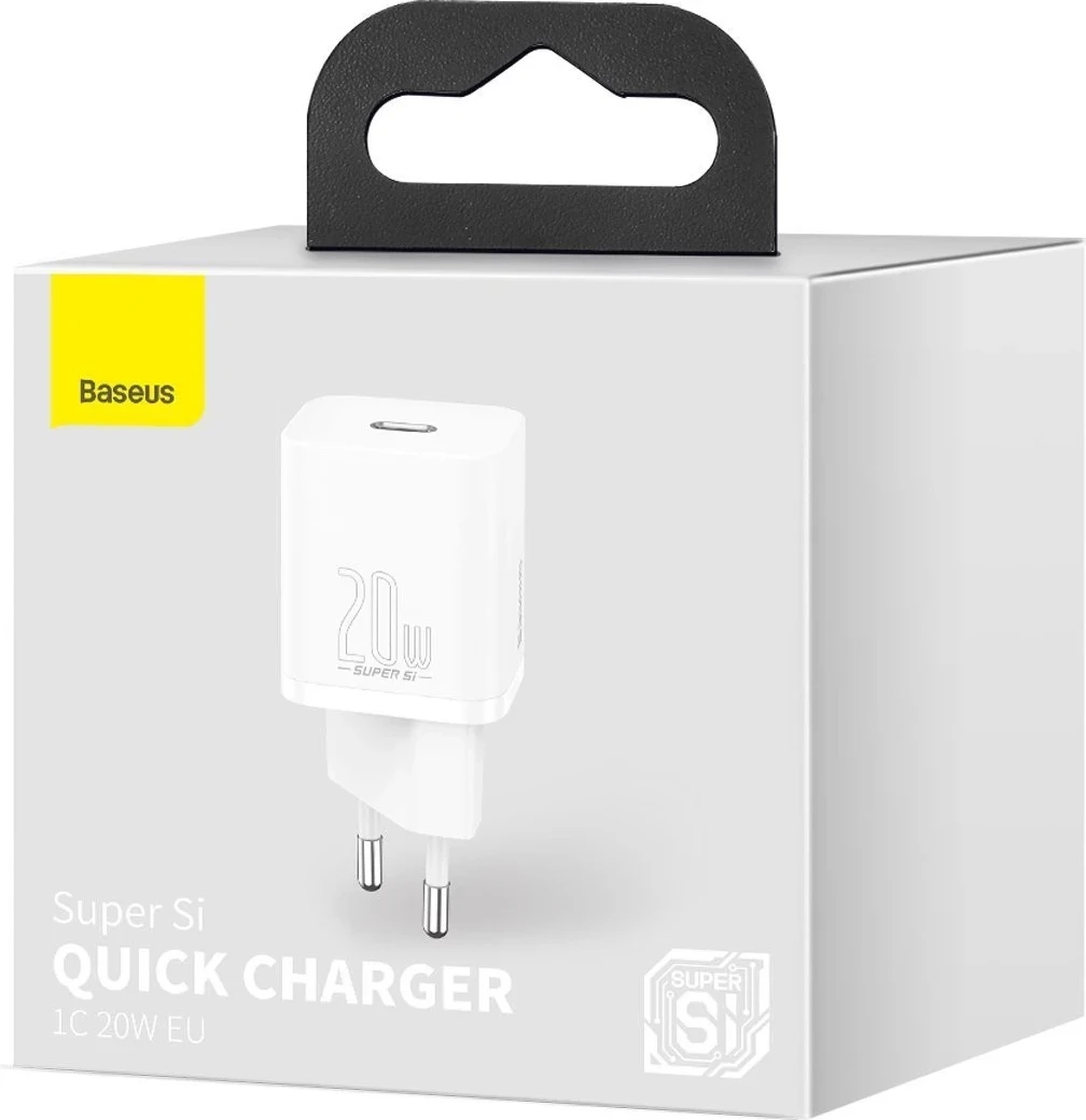 Karikuesi i shpejtë Baseus Super Si Quick Charger 1C 20W, i bardhë