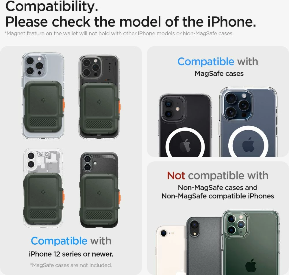 Mbështjellës Spigen Lock Fit MagSafe për karta, i gjelbër