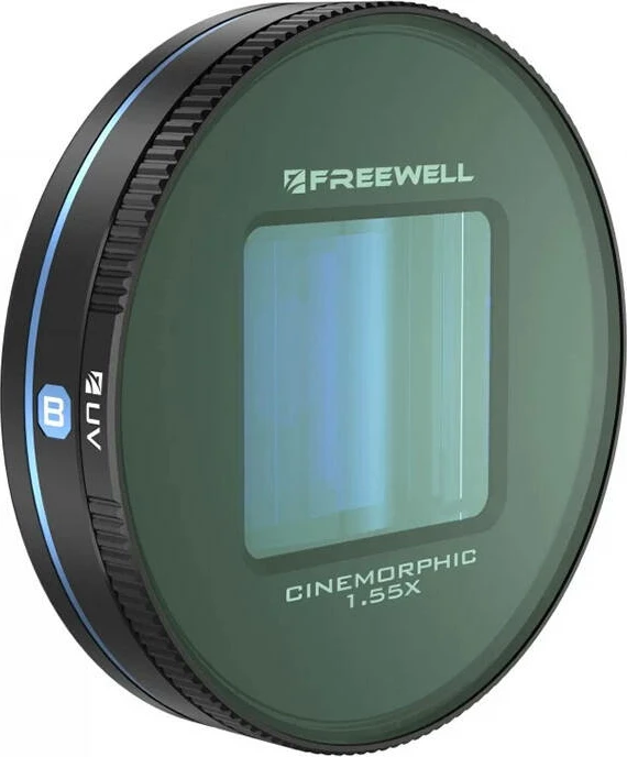 Filtër anamorfik Freewell 1.55x për smartphone, Blu