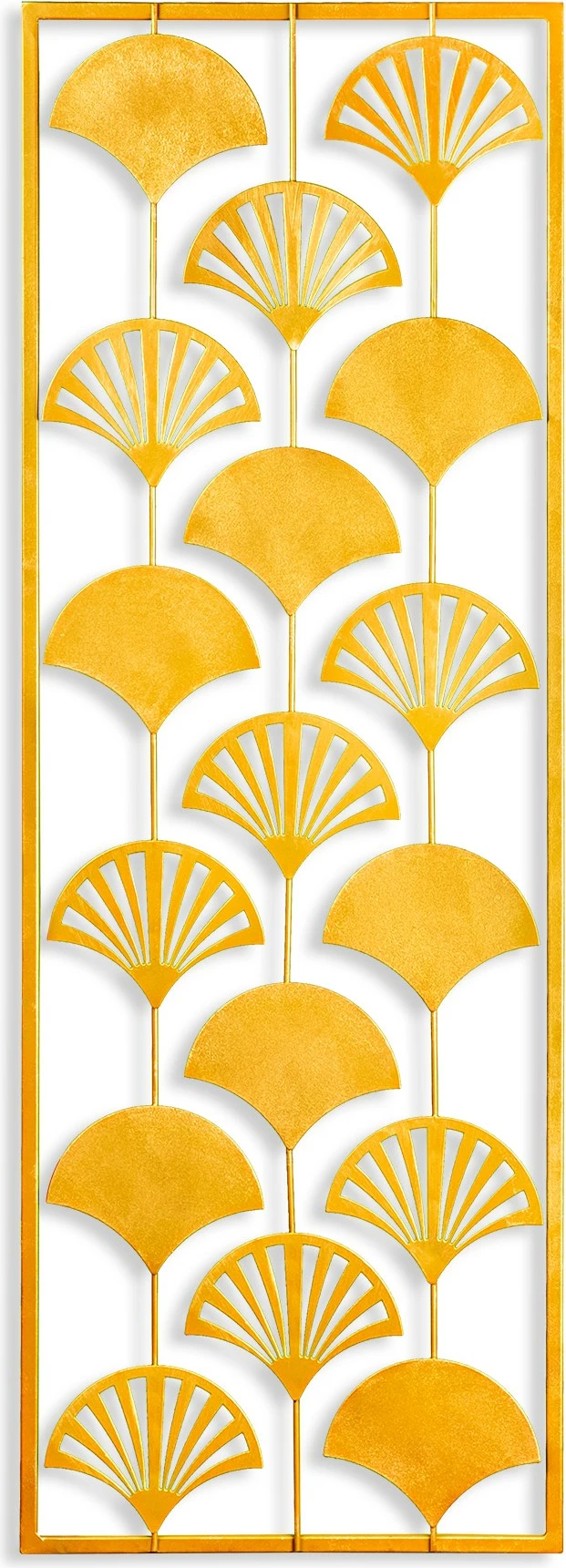 Aksesor dekorativ metalik për mur, Wallity, Fan 2, shumëngjyrësh, 32x90cm
