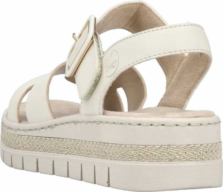 Sandale platforme femra Rieker V4952-60, bezhë