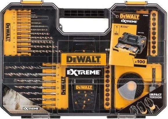 Set burgjish DeWalt Extreme DT70620T-QZ, 100 copë, hex