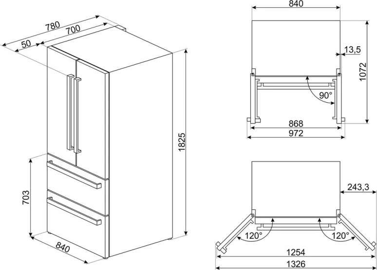 Frigorifer SMEG FQ55FXDF, 539 L, inox