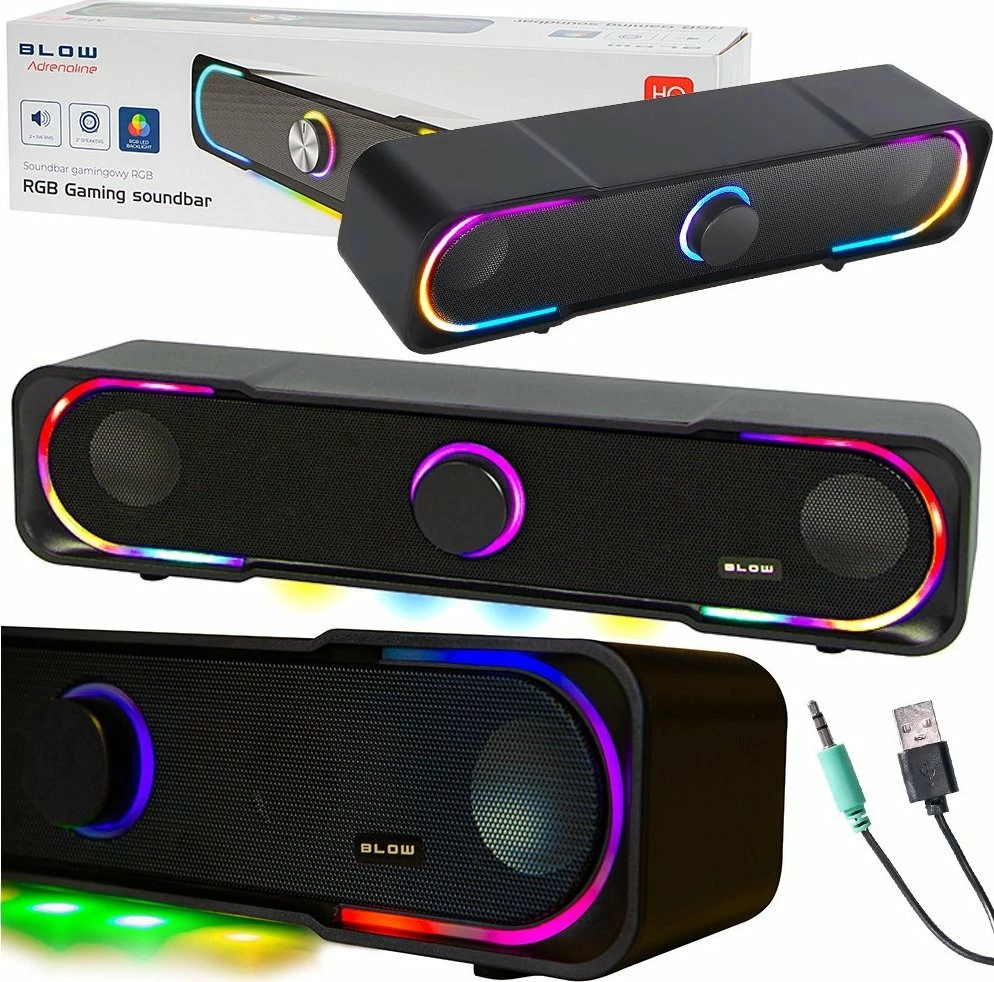 Altoparlantë për kompjuter Blow MS-32 (66-404#) 6W 2.0 USB/AUX 3.5mm, të zeza